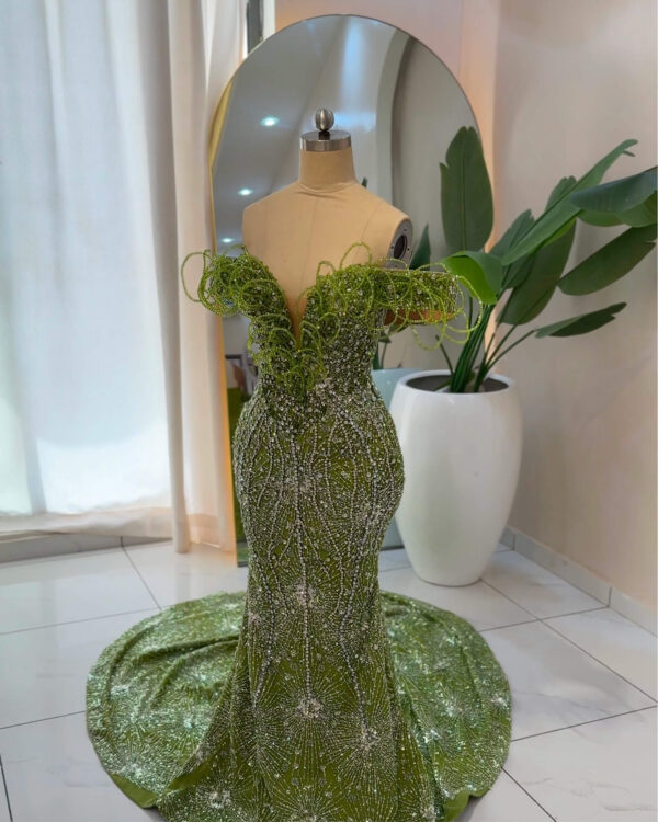 Olive Stardust Gown