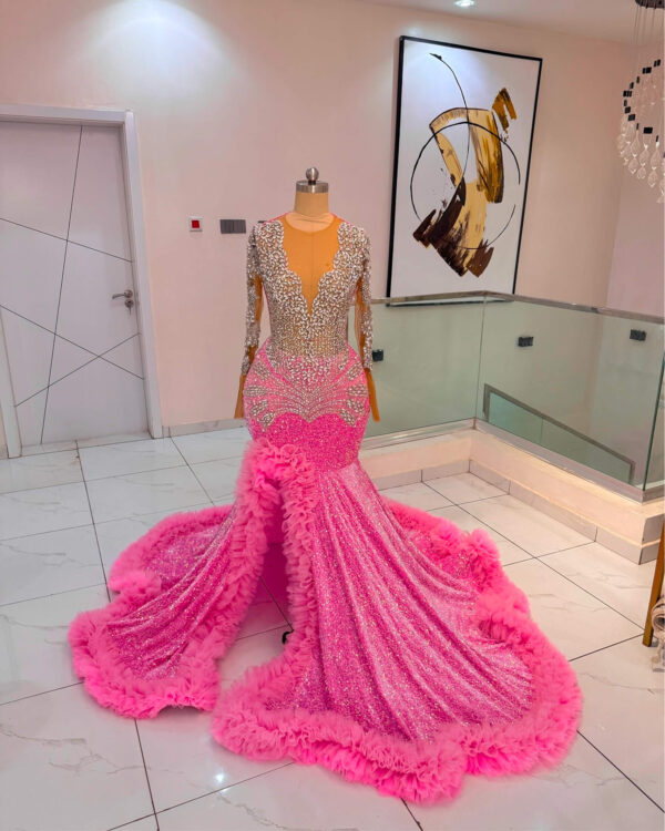Rosé Radiance Sparkle Gown